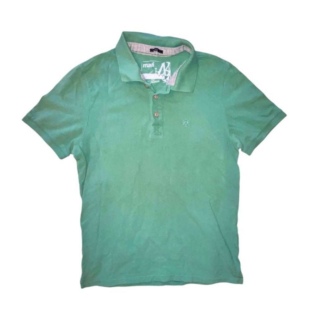 Mavi Slim Fit Green Shirt Sleeve Polo Shirt Size Medium